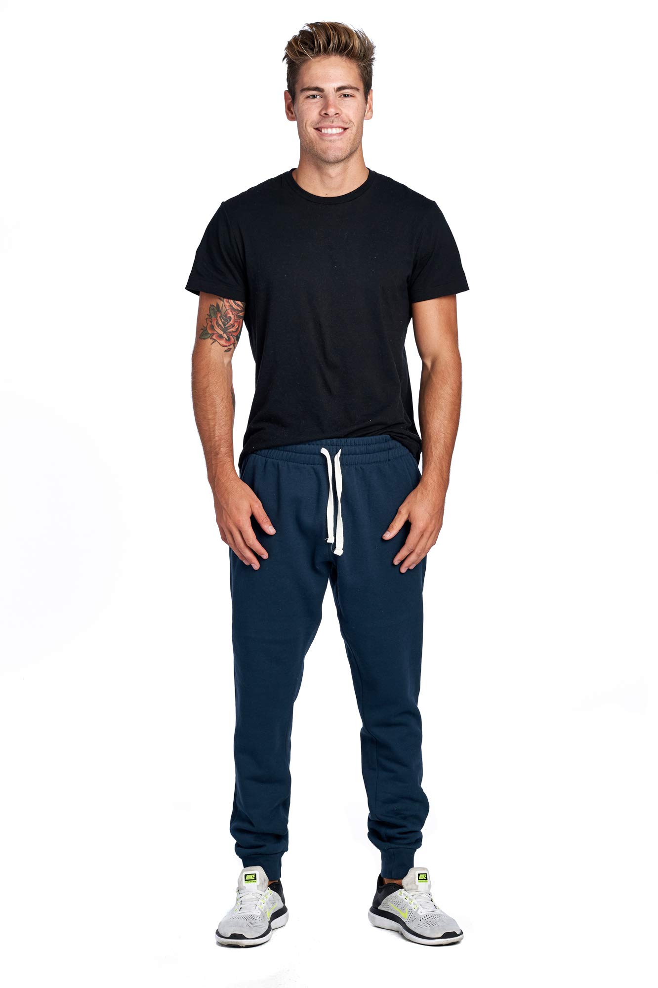 PROGO USA Men's Joggers Sweatpants Basic Fleece Marled Jogger Pant Elastic Waist - Image 6