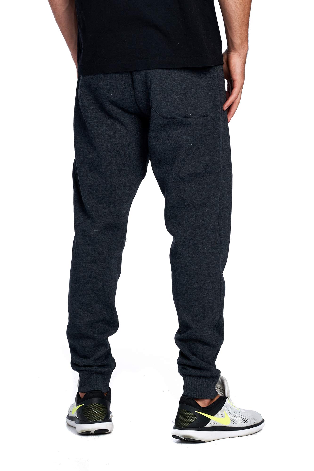 PROGO USA Men's Joggers Sweatpants Basic Fleece Marled Jogger Pant Elastic Waist - Image 3