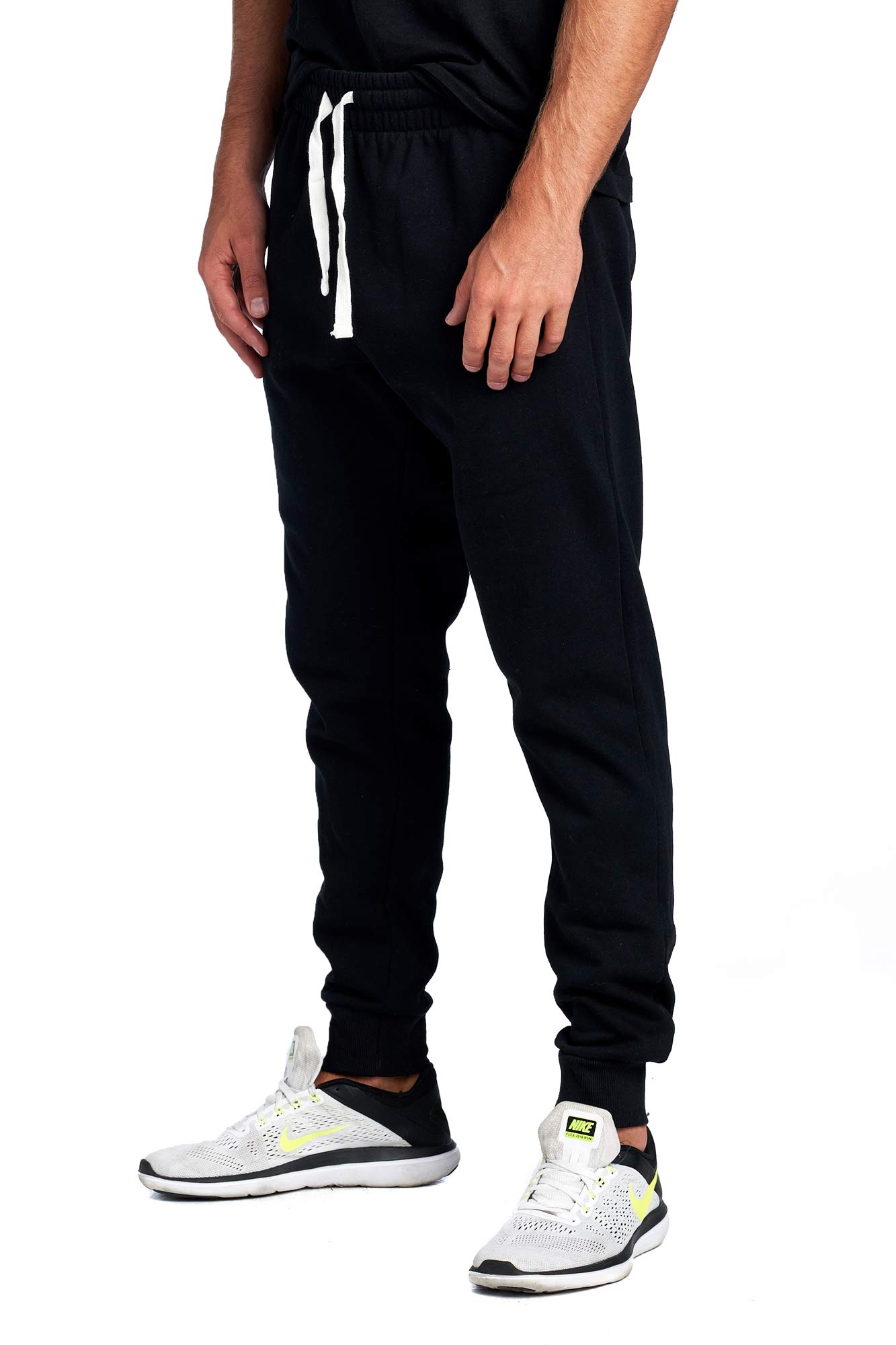 PROGO USA Men's Joggers Sweatpants Basic Fleece Marled Jogger Pant Elastic Waist - Image 3