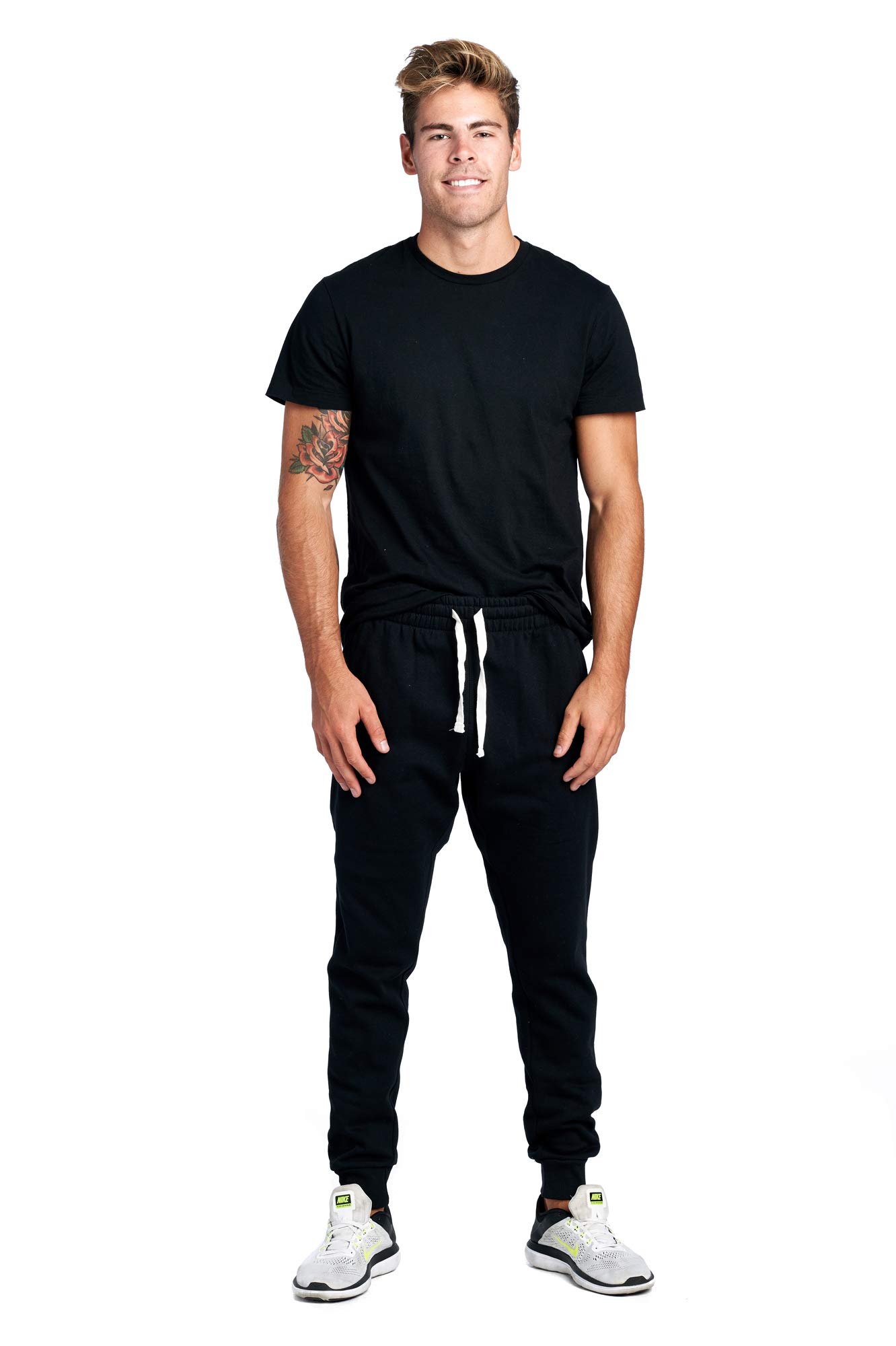 PROGO USA Men's Joggers Sweatpants Basic Fleece Marled Jogger Pant Elastic Waist - Image 6