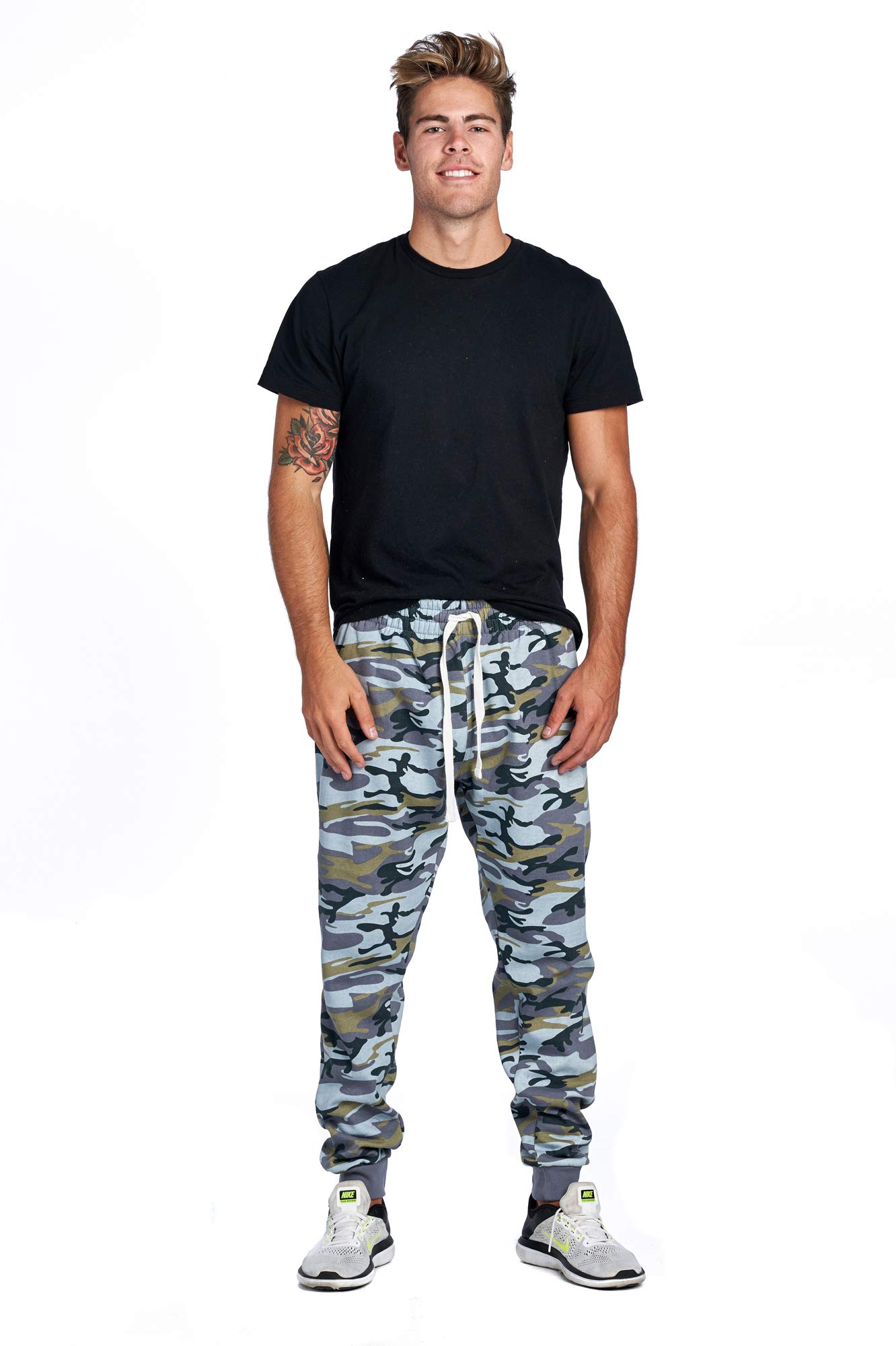 PROGO USA Men's Joggers Sweatpants Basic Fleece Marled Jogger Pant Elastic Waist - Image 6